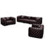 Ensemble de salon 3 pièces en similicuir Chesterfield, brun-131232368