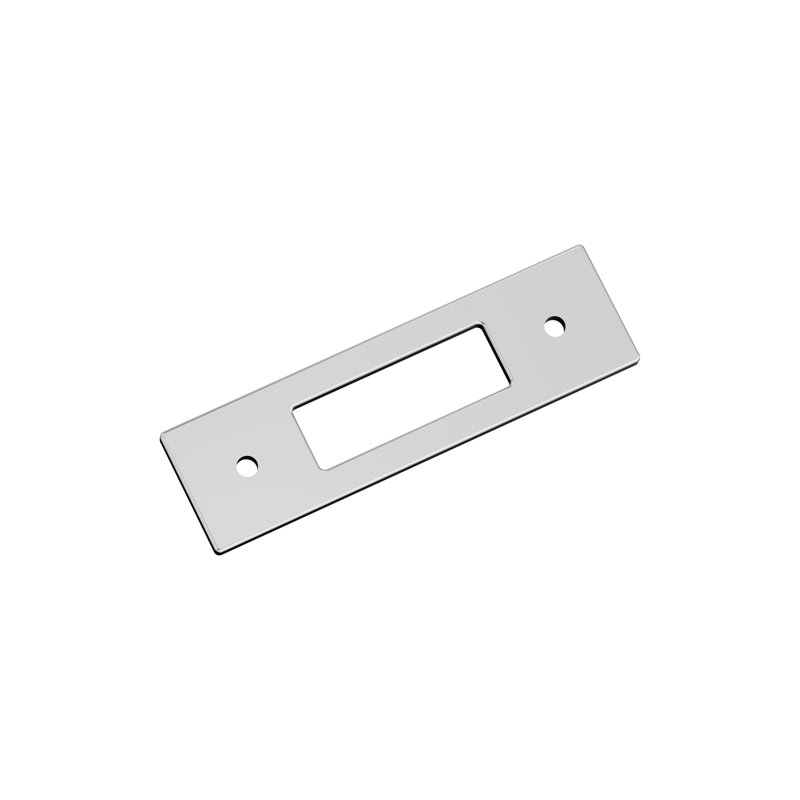 Contre-plaque d'armoire rectangulaire Medora de centre à centre, Chrome poli, 3 pouces d'un centre à l'autre 