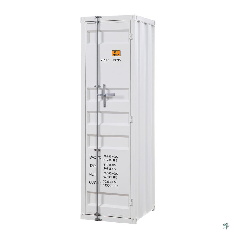 Garde-robe avec serrure de contenant pleine longueur, Blanc