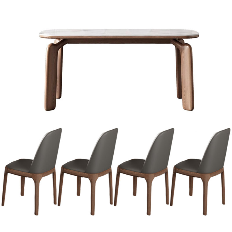 Ensemble de table de salle à manger de haute qualité, H 29,92 po x L 55,11 po x l 31,49 po, Gris