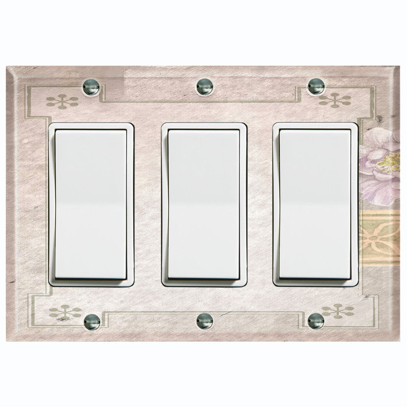 Patterned 3 - Gang Toggle Light Switch Standard Wall Plate