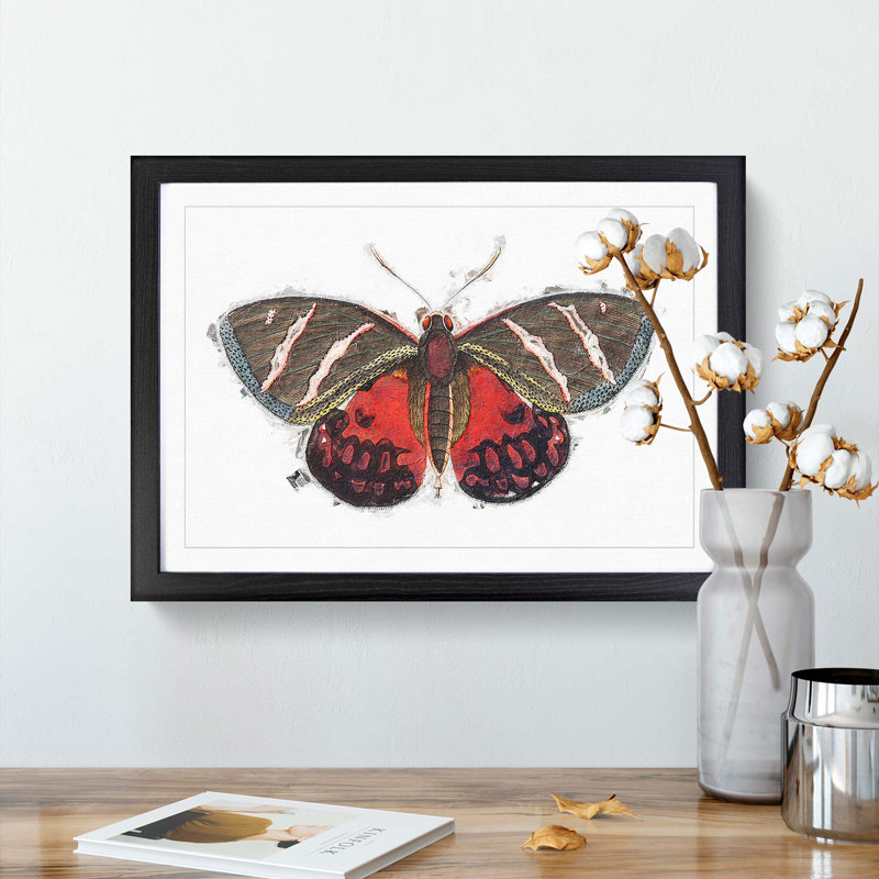 Icarus Moth by George Shaw - Picture Frame Painting Print, 48cm H x 65cm W x 2cm D, Black Framed