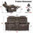 65.7" Modern Manual Reclining Loveseat With Storage Console And Cup Holders-378944016