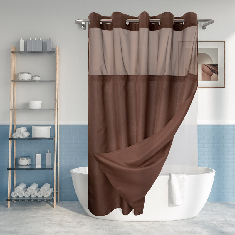 Ensemble de rideau de douche Bartek, Chocolat, H 74 po x l 71 po