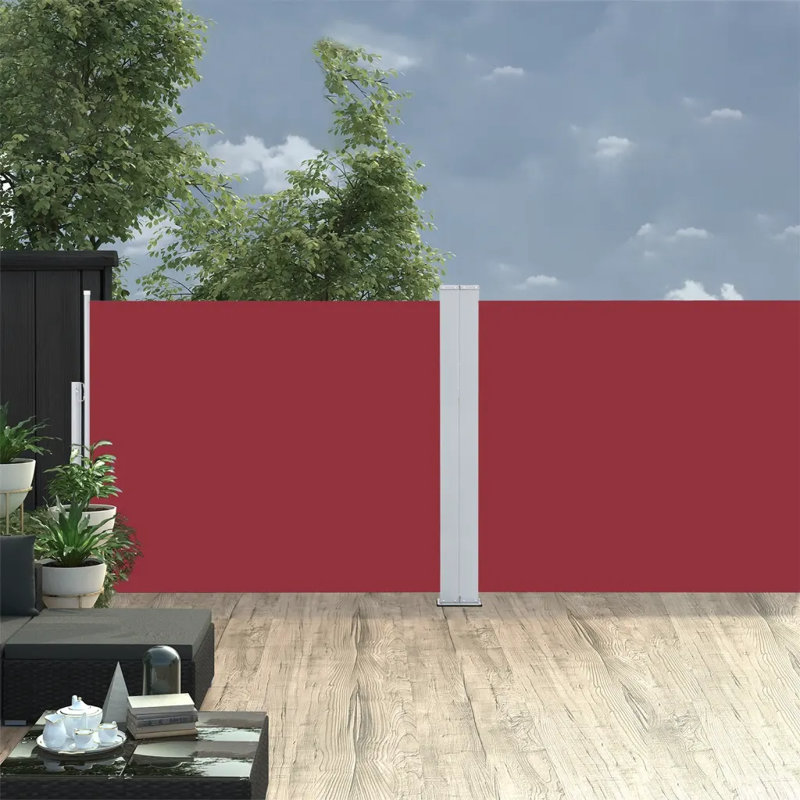 Dakota Fields 1000cm W x 0.1cm D Glass Cover Retractable Window Awning, Red