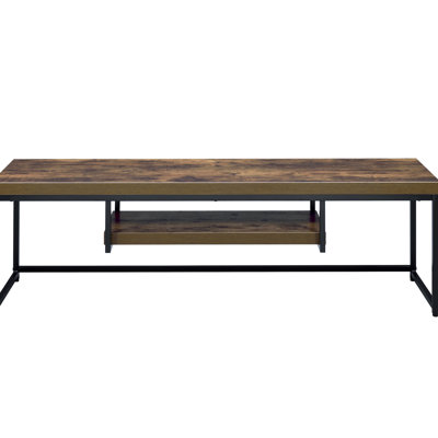 Rustic-Style Tv Stand With Weathered Oak And Black Finish, 60-Inch For Living Room, Fits Screens