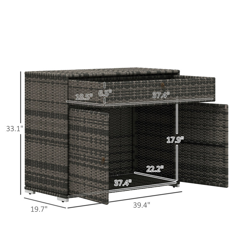 Pool Storage Cabinet & Outdoor Towel Rack - Hot Tub Accessories Shelf Freestanding Pe With Drawer For Spa Area Gray Bath Accessory Unit