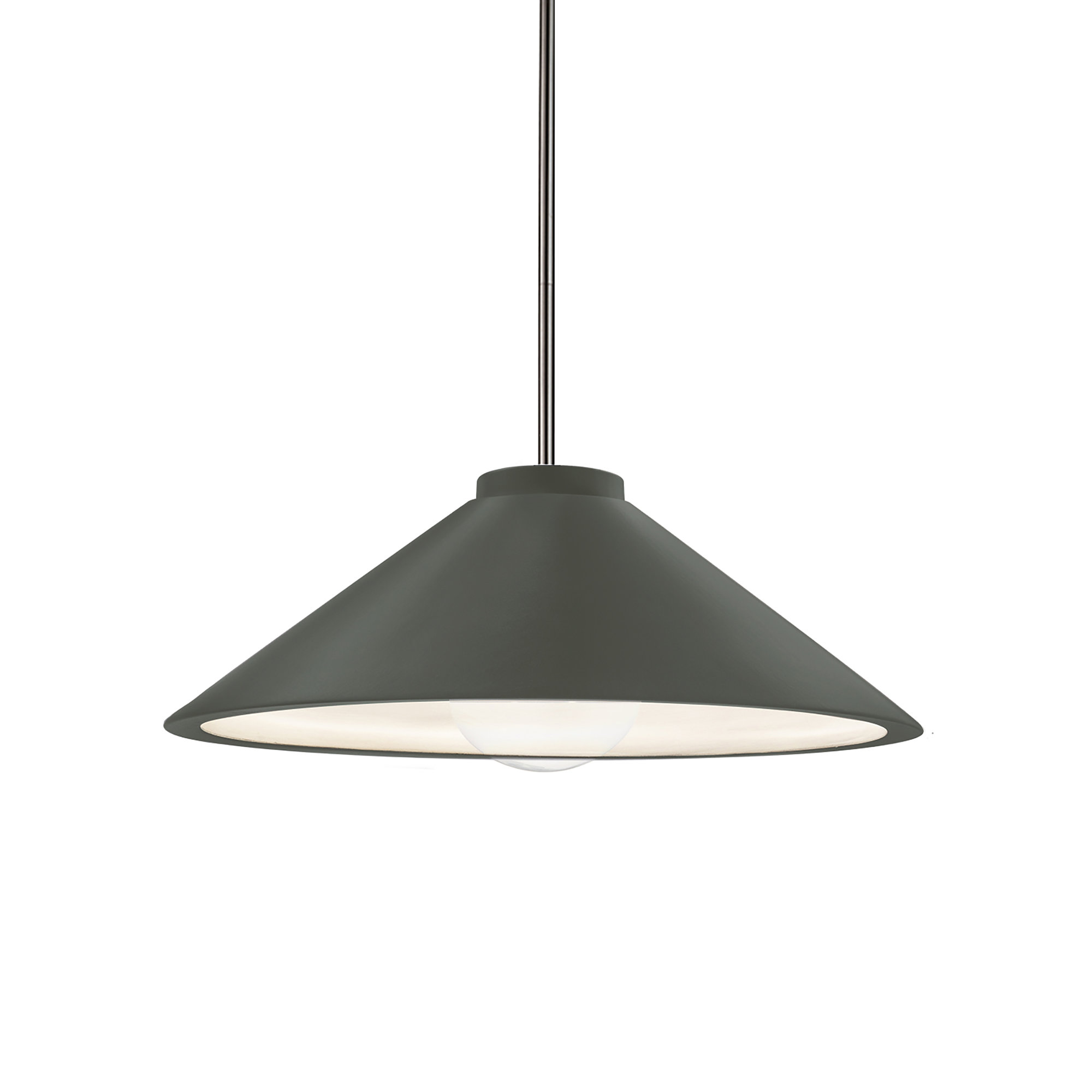 1 - Light Cone Cone LED Pendant with Metal Accents, Matte Black, Gloss White