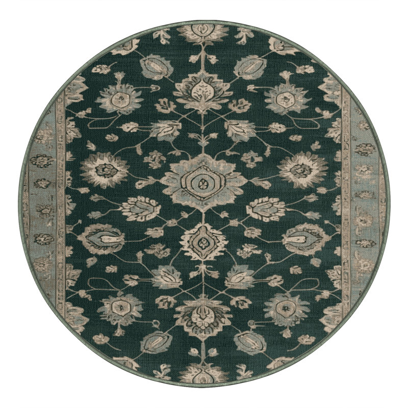Tapis vert lavé à la machine, Rond 5 pi