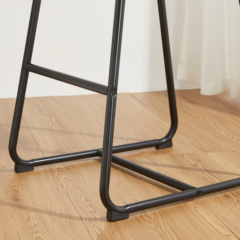 30.75'' Modern Thick Leatherette Bar Stool, Cream