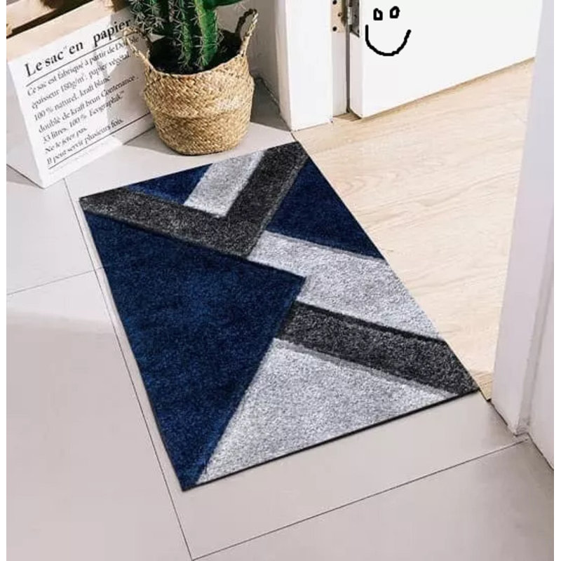 60 x 110 cm Indoor Door Mat, Blue/Grey