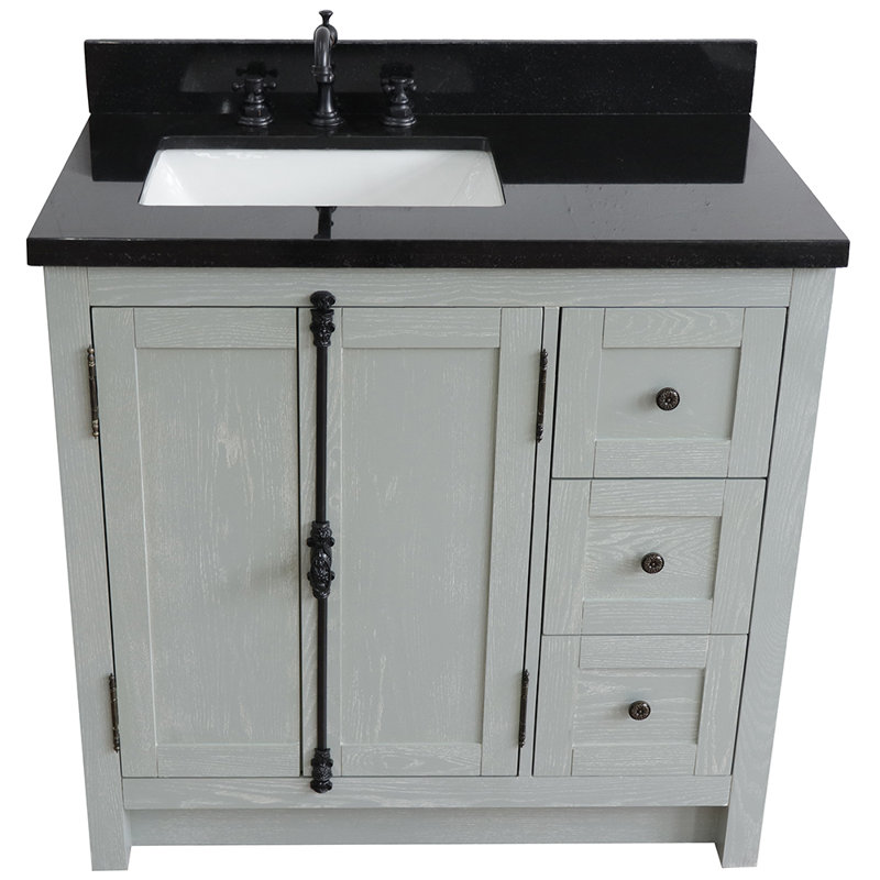 Ensemble de meuble-lavabo simple 37 po Truet, Noir galaxie, Gris sauge
