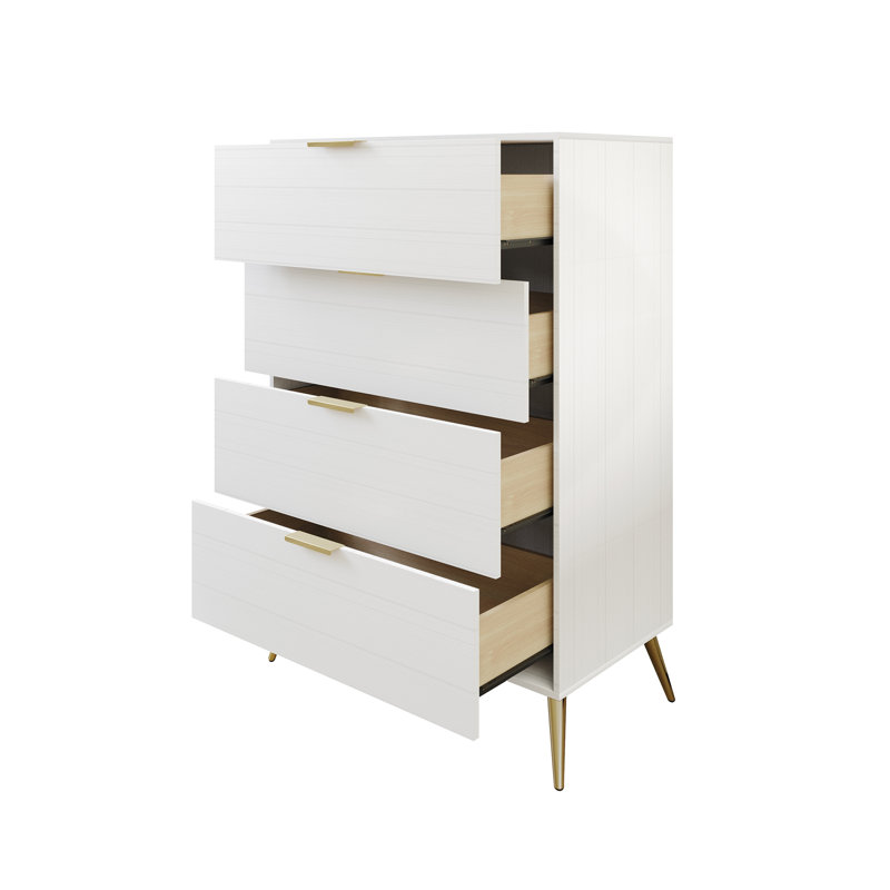 Rafiat 29.72'' W 4 - Drawer Dresser, White