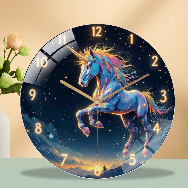 Horloge murale en forme de licorne