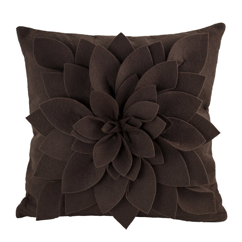 Sara's Garden Floral Throw Pillow, Brown