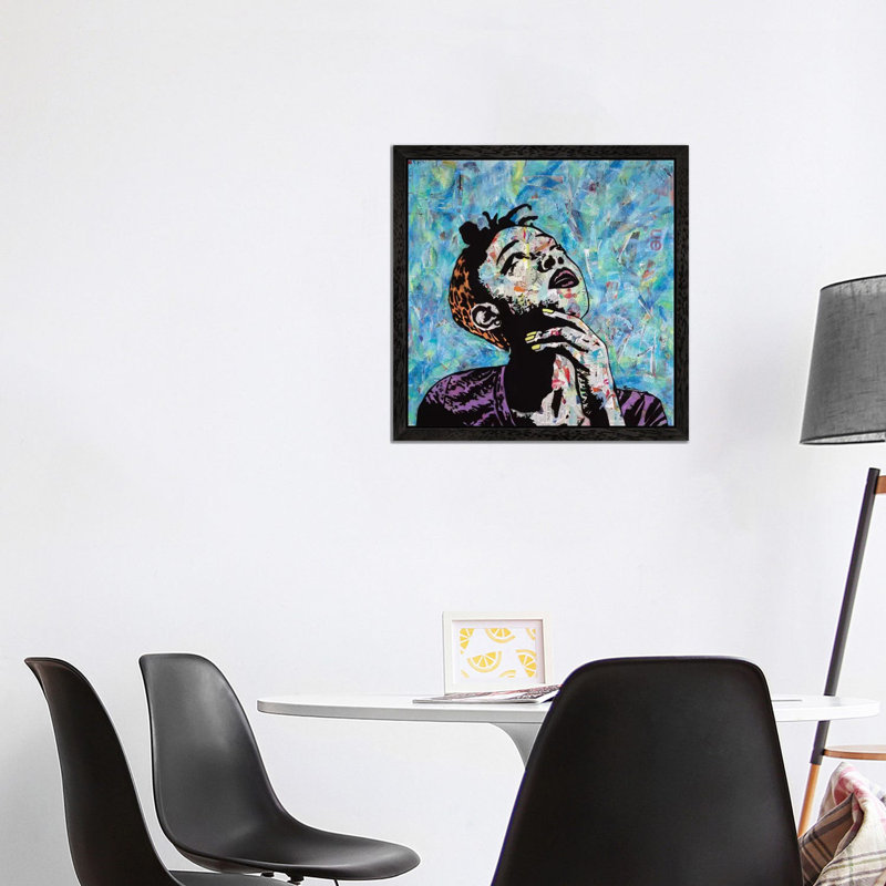 Thinker I by Amy Smith - Floater Frame Print on Canvas, 66.04 cm H x 66.04 cm W, Black Framed