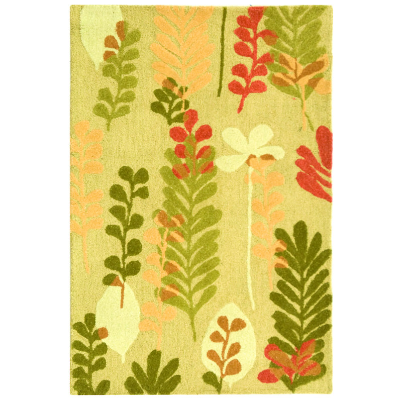 Berkley Hand Hooked Thick Wool Pile Floral Rug, Rectangle 2'6" x 4'