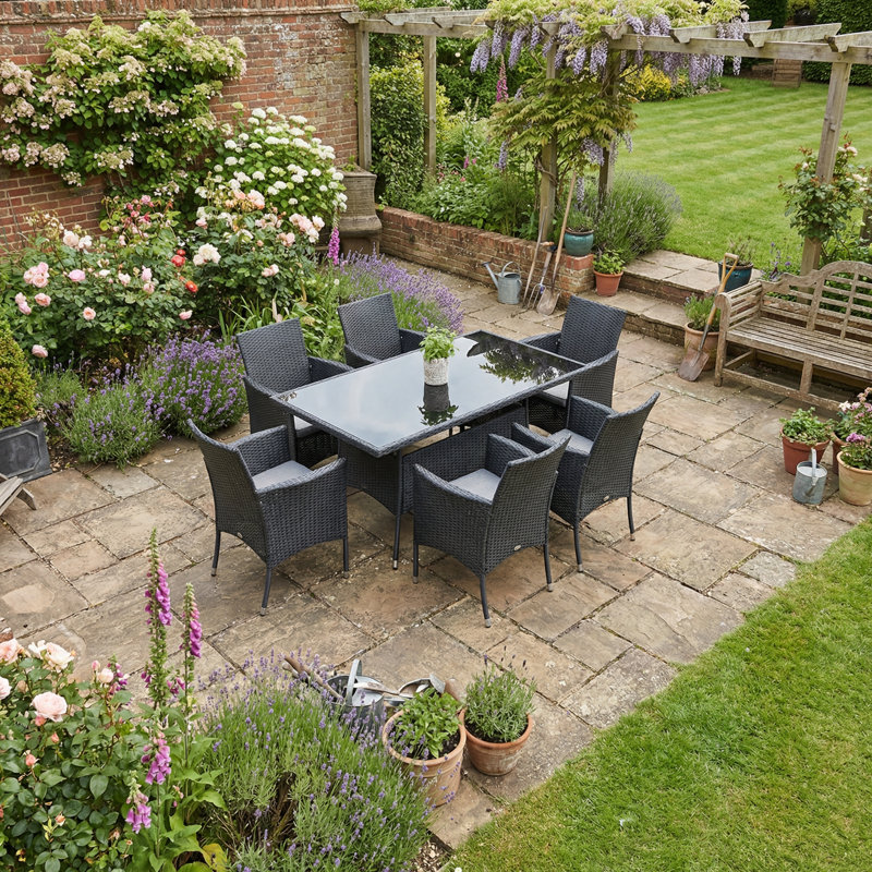 6 - Person Patio Dining Set Rectangular Table