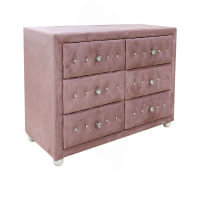 Commode en tissu rose