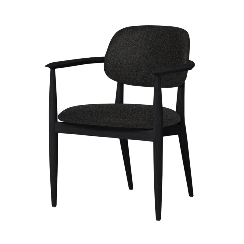 Chaise Slow de Space Copenhagen, Chêne onyx, Mélange Divina 170