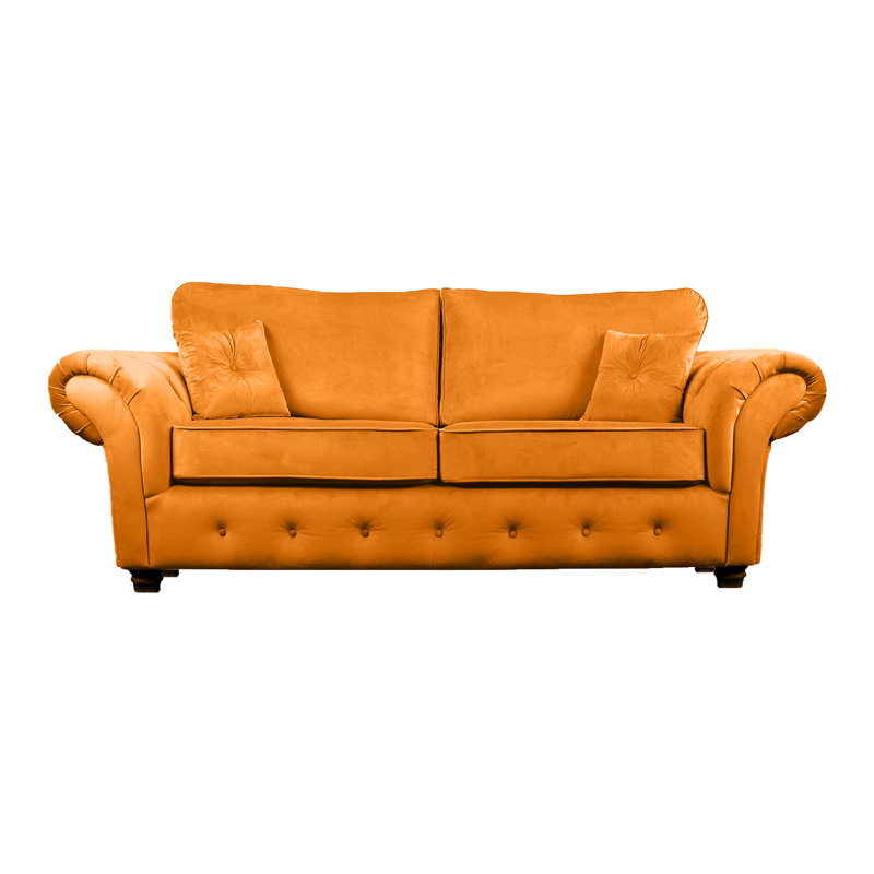 Lila 3 Seater Velvet Sofa, Burnt Orange