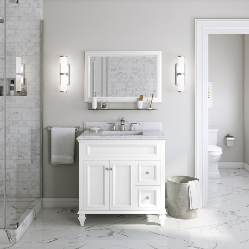 Ensemble de meuble-lavabo simple 36 po Monteiro, Blanc