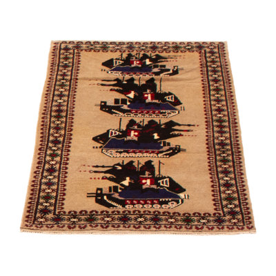 Tapis brun clair Largeros War 3 pi 0 po x 4 pi 7 po