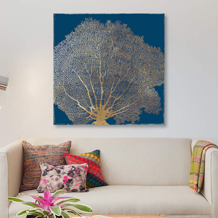 « gold corail iii », reproduction d’impression sur toile, H 26 po x l 26 po x P 1,5 po