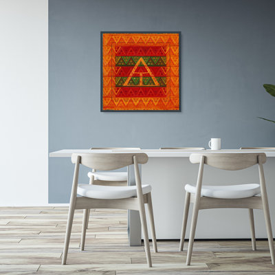Motif tribal géométrique abstrait contemporain, art mural d'hiver