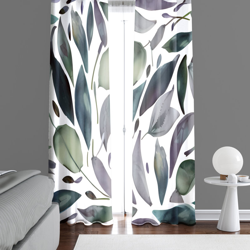 Paire de rideaux semi-transparents en polyester Dezzie, L 20 po x L 52 po