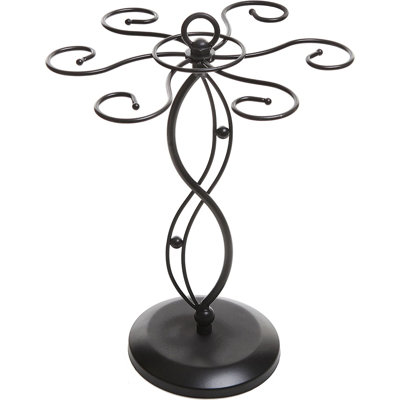 Metal Tabletop Wine Glass Rack in Black