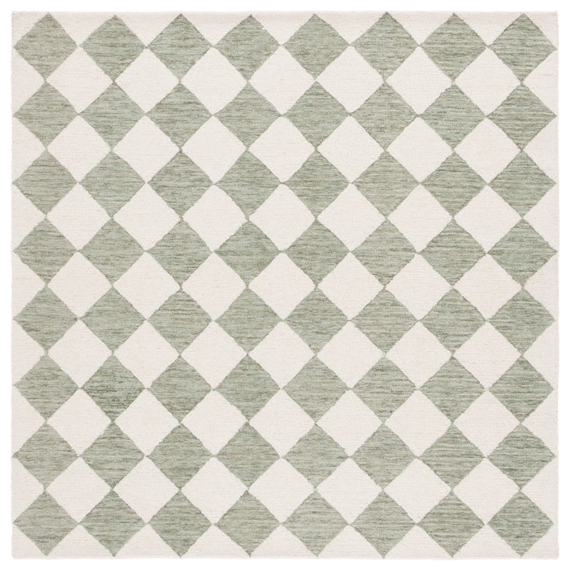 Tapis en laine touffeté à la main Ebony, Carré 4 po