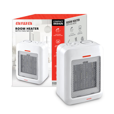 Petit radiateur en céramique blanc, protection contre la surchauffe, arrêt automatique par basculement