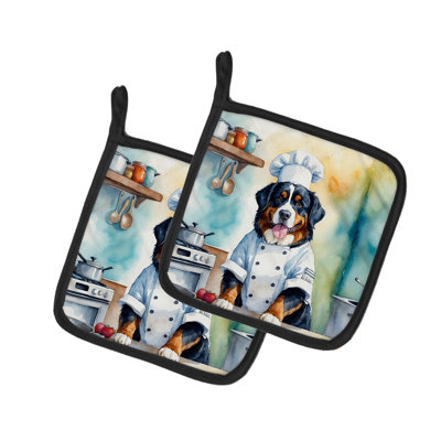 Caroline's Treasures The Dog Chef Polyester Potholder Set