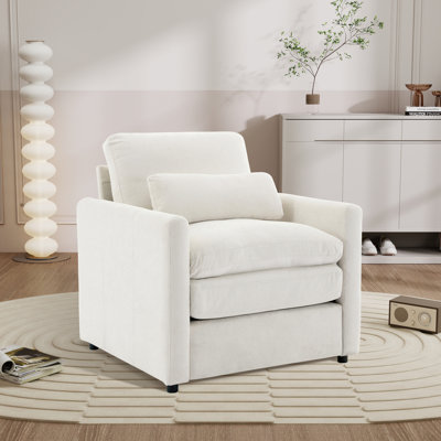 Fauteuil d'appoint rembourré l 31,88 po avec coussin lombaire