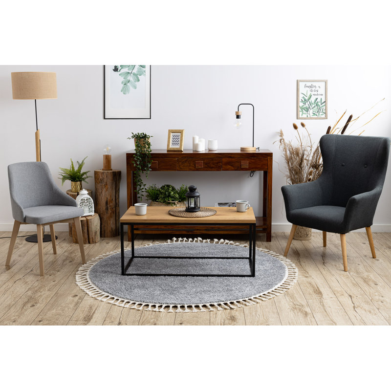 Round Winfrey Solid Colour Area Rug, Round 120cm
