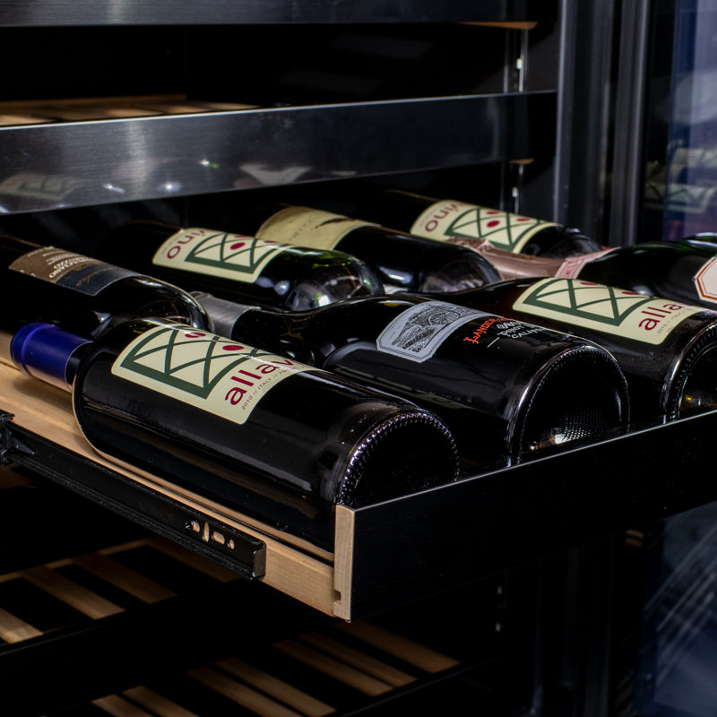 Allavino Reserva Series 50 Bottle Single Zone Built-in Luxury Wine Refrigerator with Black Stainless Steel Door - Right Hinge