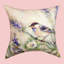 Coussin décoratif manuel à imprimé animal blanc et mauve 18 x 18 po
