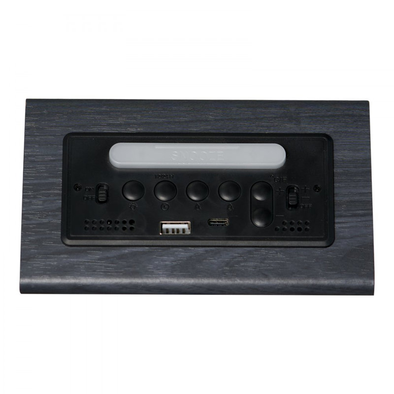 Digital Alarm Clock with Dual Alarm USB Night Light Desktop Clock Black