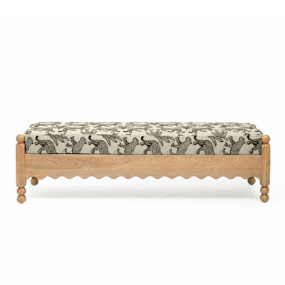 Thelma Cream Leopard Jacquard Bench