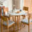 White&Burlywood Rectangular Solid Wood Dining table