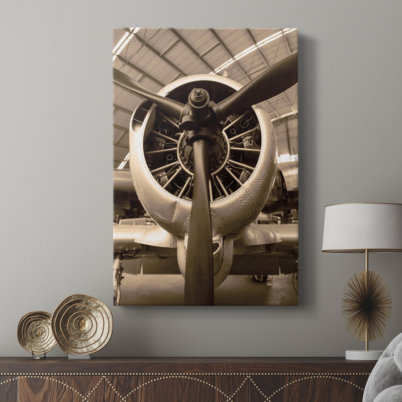 Moteur d'avion - galerie Cavas sur mesure, H 48 po x l 32 po