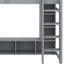 Lit mezzanine en bois avec bureau, étagères à rangement multiples, DEL et portemanteau suspendu