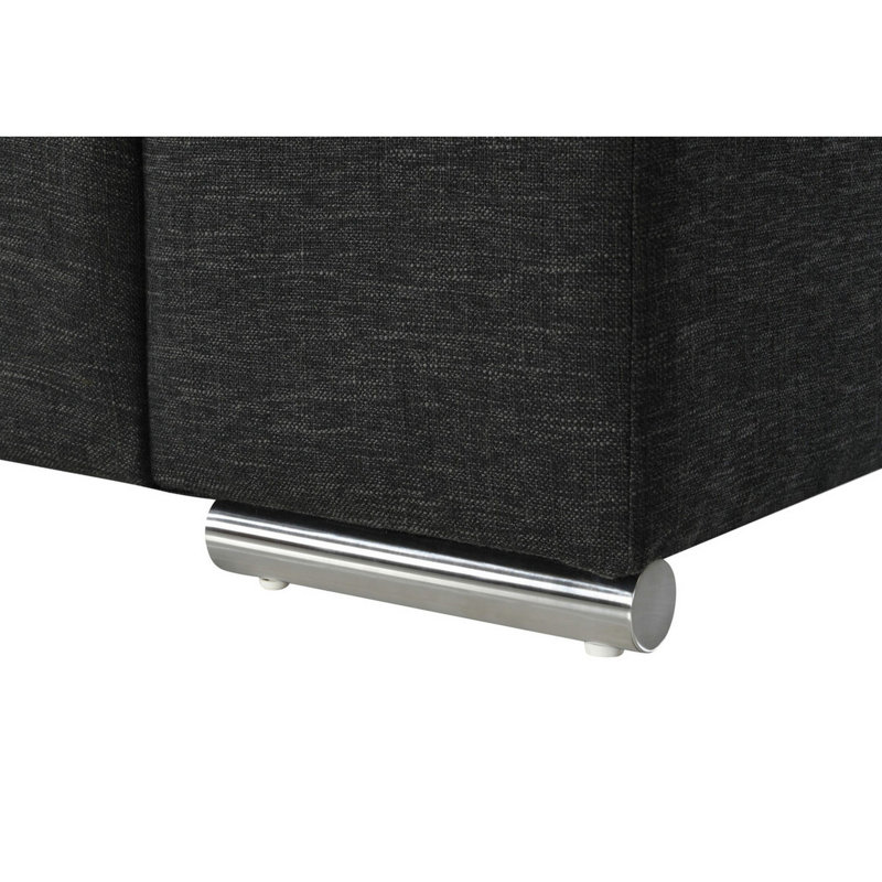 Fauteuil de 45 po de large Antioco, Mélange de lin noir