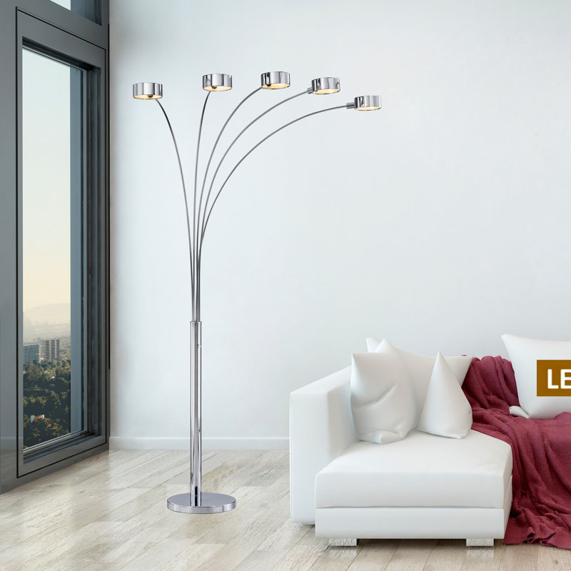 Micah 88'' Chrome Tree Floor Lamp