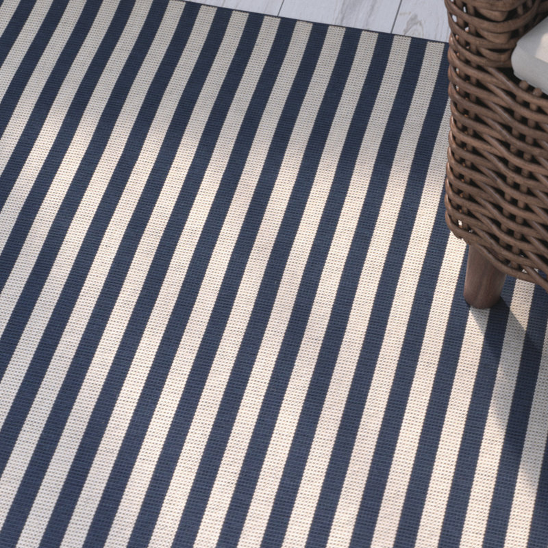 Tapis ivoire / bleu marine Petterson, Rectangle 6 pi x 9 pi