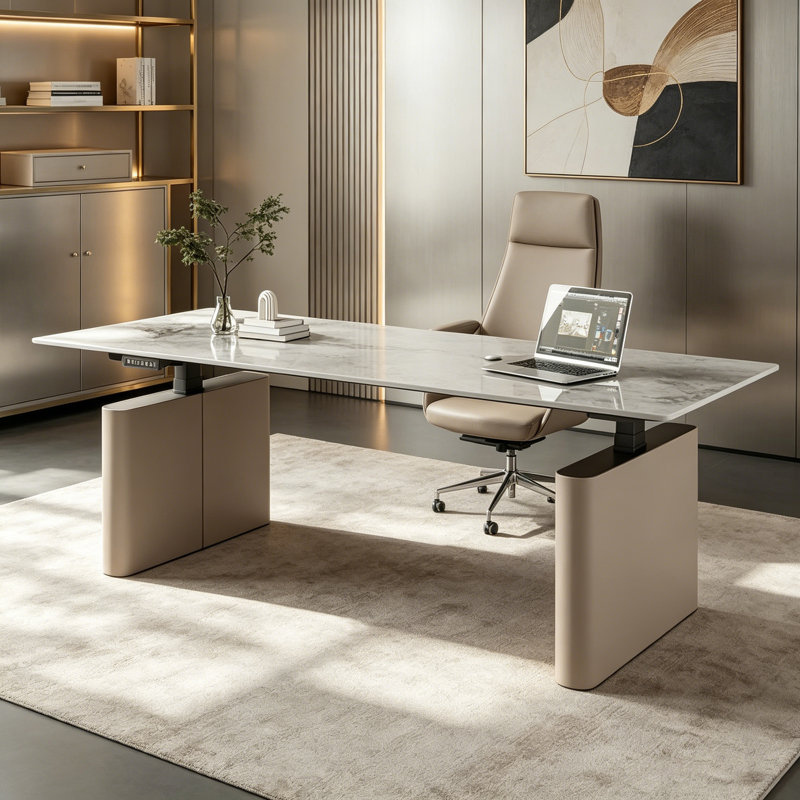 Table de travail électrique à hauteur réglable en pierre frittée italienne Italian Minimalist Light