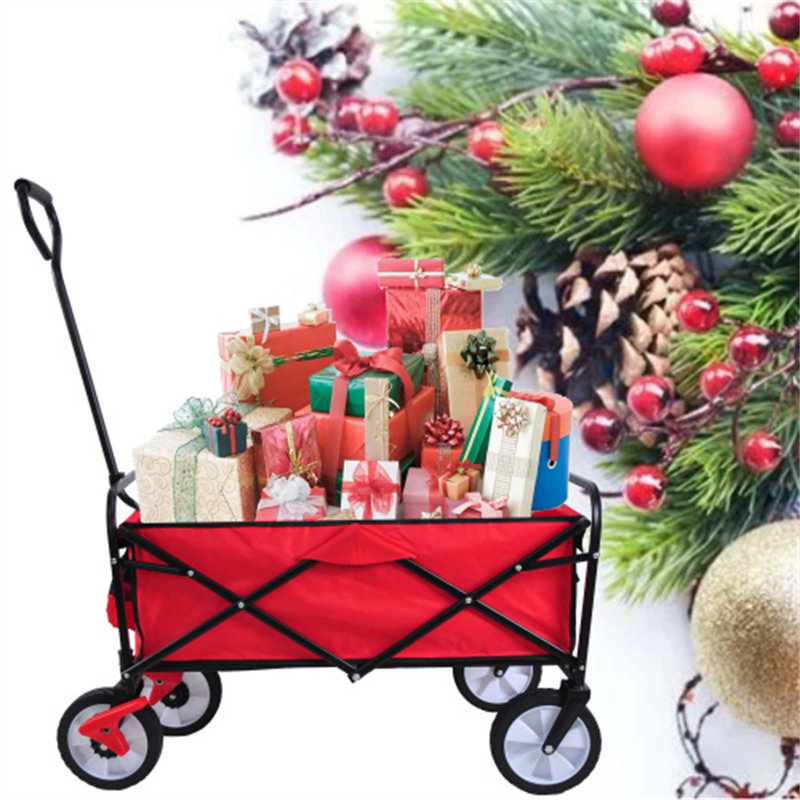 Chariot utilitaire, chariot de plage pliable, Rouge
