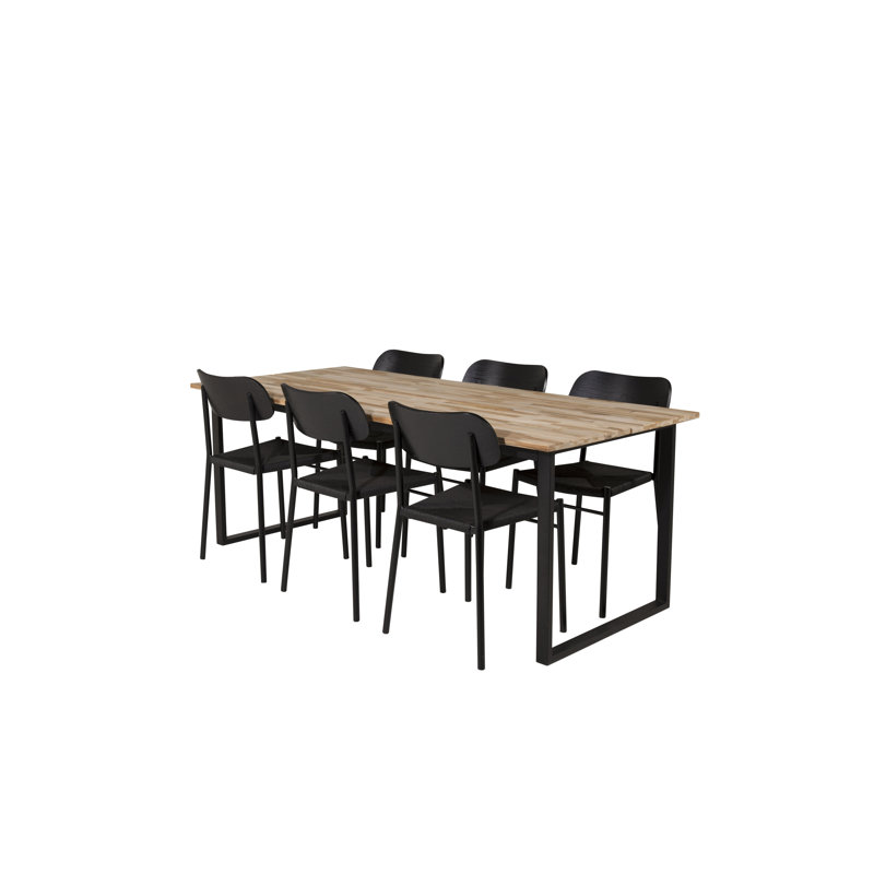 Omaria 6 - Person Dining Set, Black
