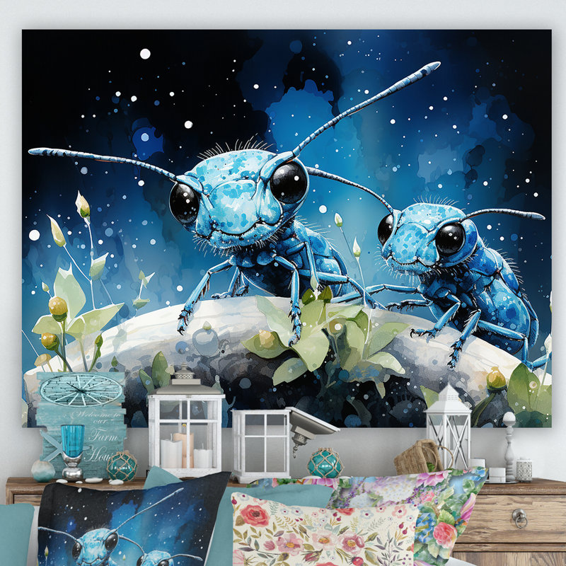 «Enchanted Minions Blue Ants - Ant», reproduction sur toile, Toile tendue, H 30 po x l 40 po x P 1,5 po